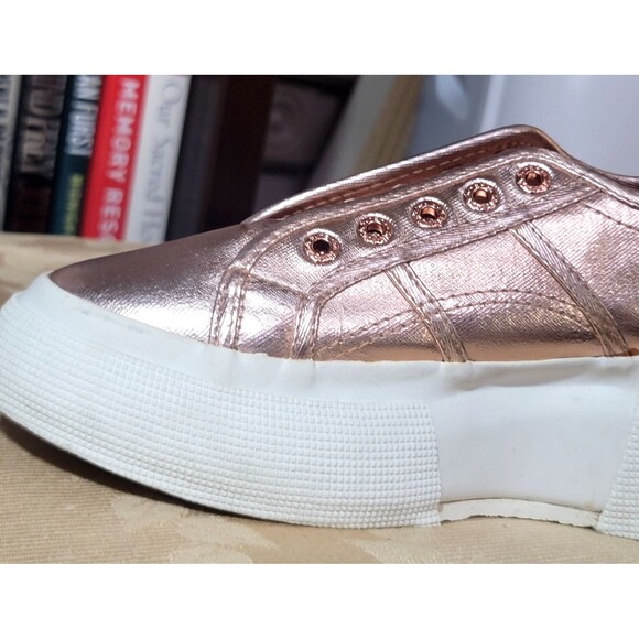 Superga 2790 Matte METALLIC PLATFORM Rose Gold Sneaker Bronze Sizzling Lady US 6 - Picture 12 of 16